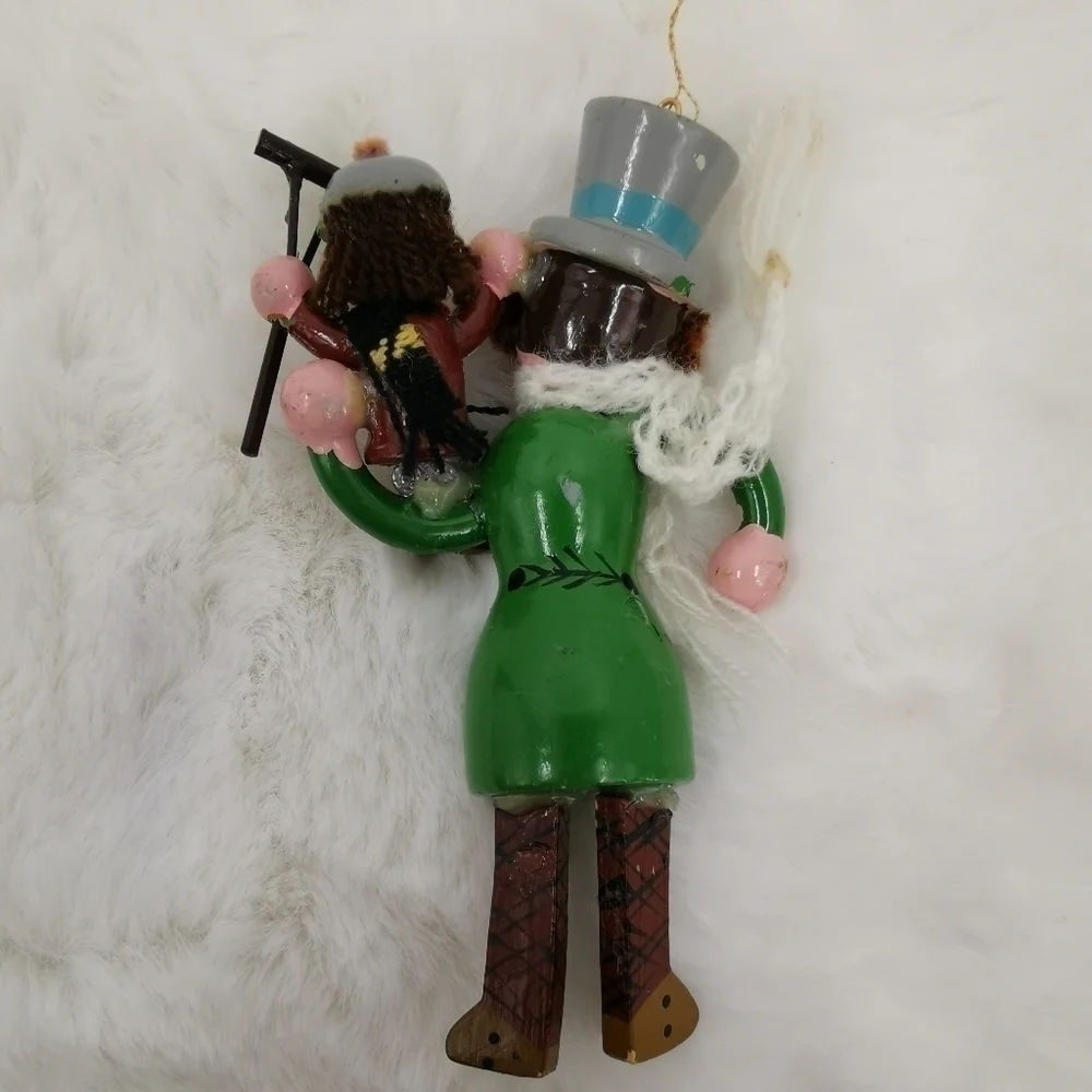 Set of 2 Vintage Russ Berrie Christmas Toy Horse and Doll Holidays Ornaments